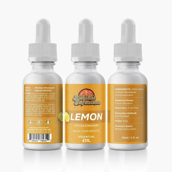 Ancient Infusions Lemon (5-Fold) Essential Oil - Pure Therapeutic Grade Aromatherapy for Refreshment and Citrus Brilliance