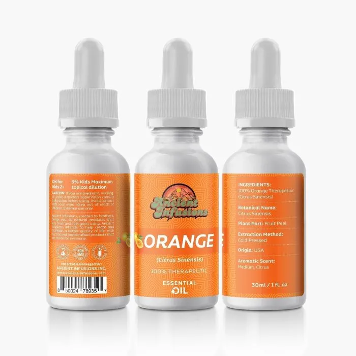 Ancient Infusions Orange (5-Fold) Essential Oil - Pure Therapeutic Grade Aromatherapy for Upliftment and Refreshing Citrus
