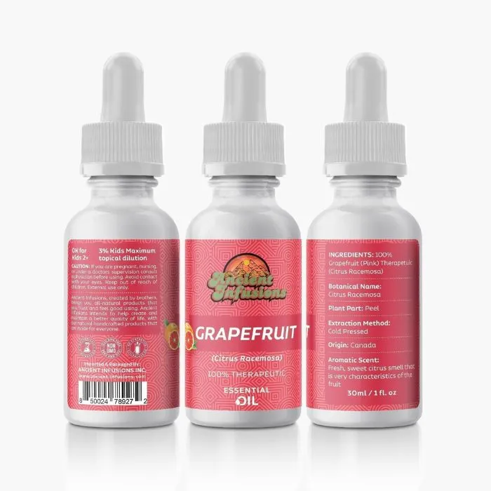 Ancient Infusions Pink Grapefruit Essential Oil - Pure Therapeutic Grade Aromatherapy for Refreshment and Citrus Delight