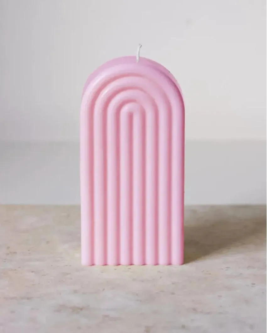 Arch Pillar Candles | Set of 2 | 6.35 x 5.08 x 12.7 cm / 2.5 x 2 x 5 inches