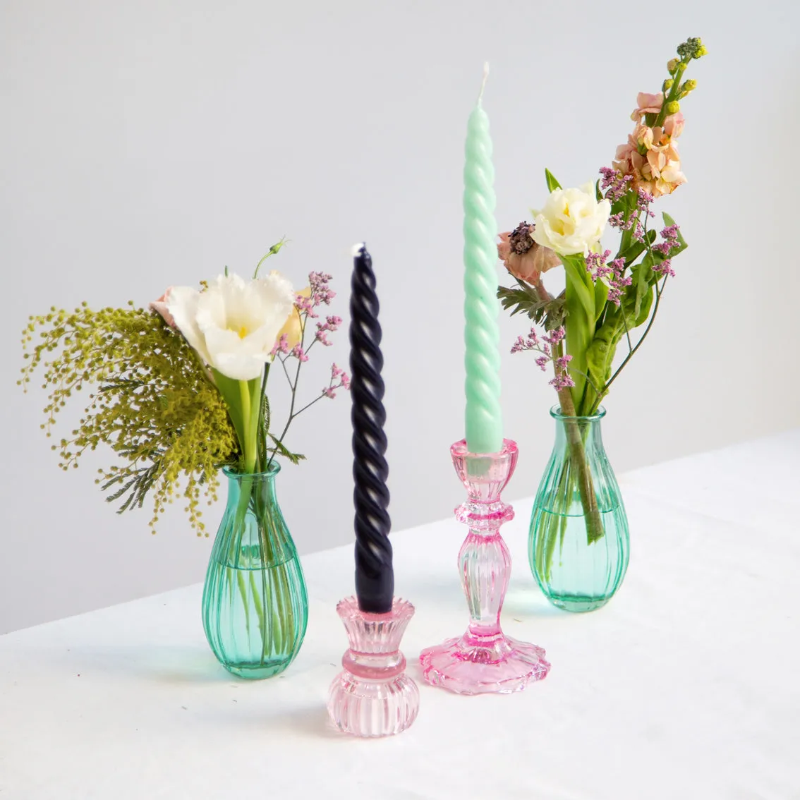 Boho Cool Coloured Spiral Candles - 4 Pack