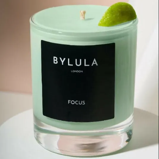ByLula Focus Jar Candle 190g - Handmade Vegan Soy Candle with Zingy Lemon, Lime & Mint | Unisex, Eco-Friendly & Cruelty-Free | Sustainable Home Office Essential, 35-Hour Burn | Boosts Focus & Mental Clarity