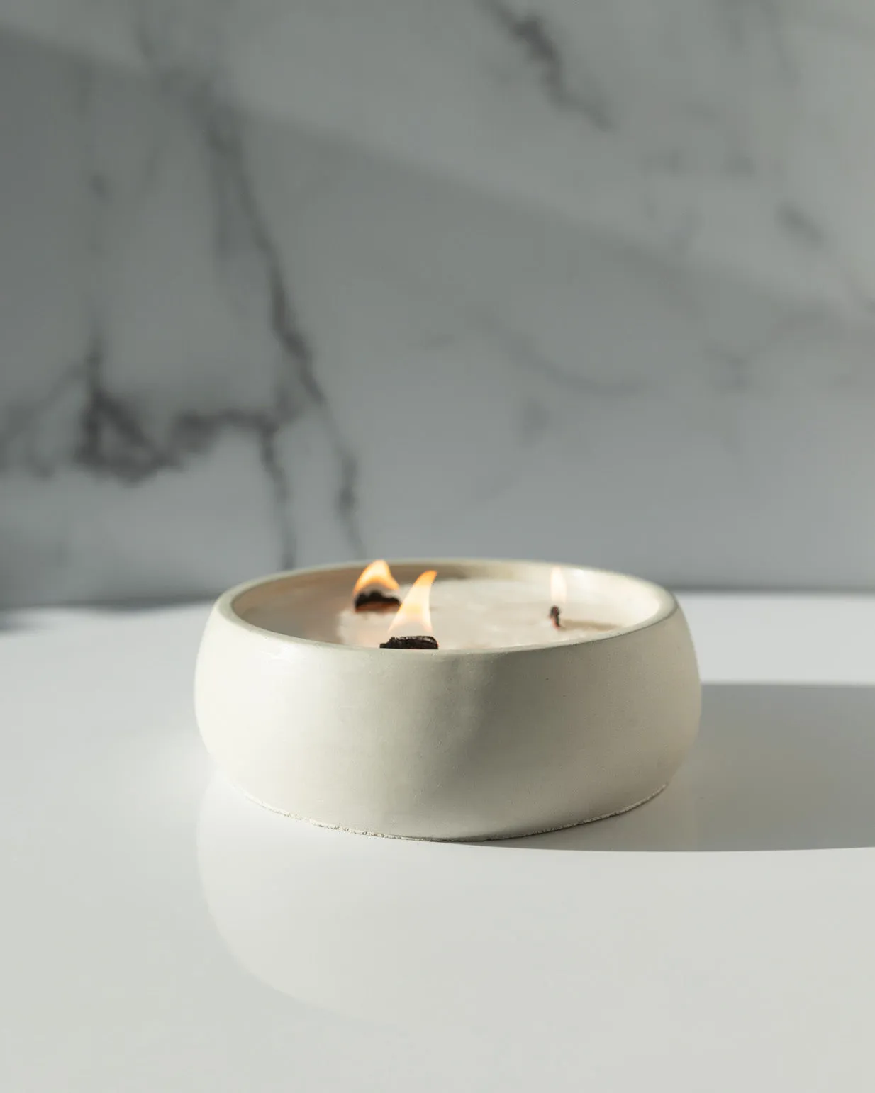 Calm Within the Chaos Coconut Soy Candle - Concrete Wooden Wick Vessel