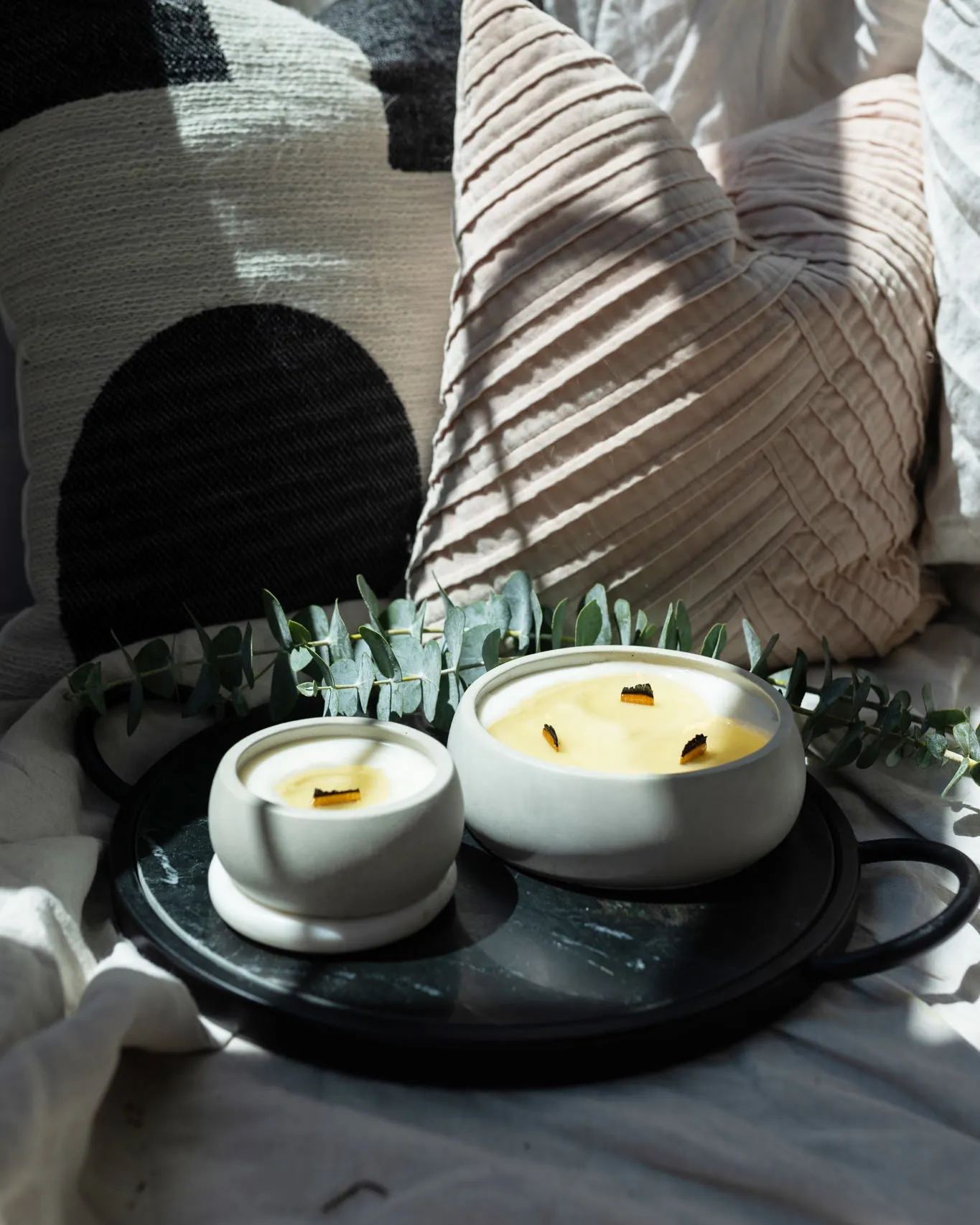 Calm Within the Chaos Coconut Soy Candle - Concrete Wooden Wick Vessel