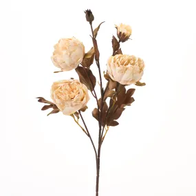 Candlelight Harvest Peony Bloom & Bud Faux Floral Branch Spray - 26"