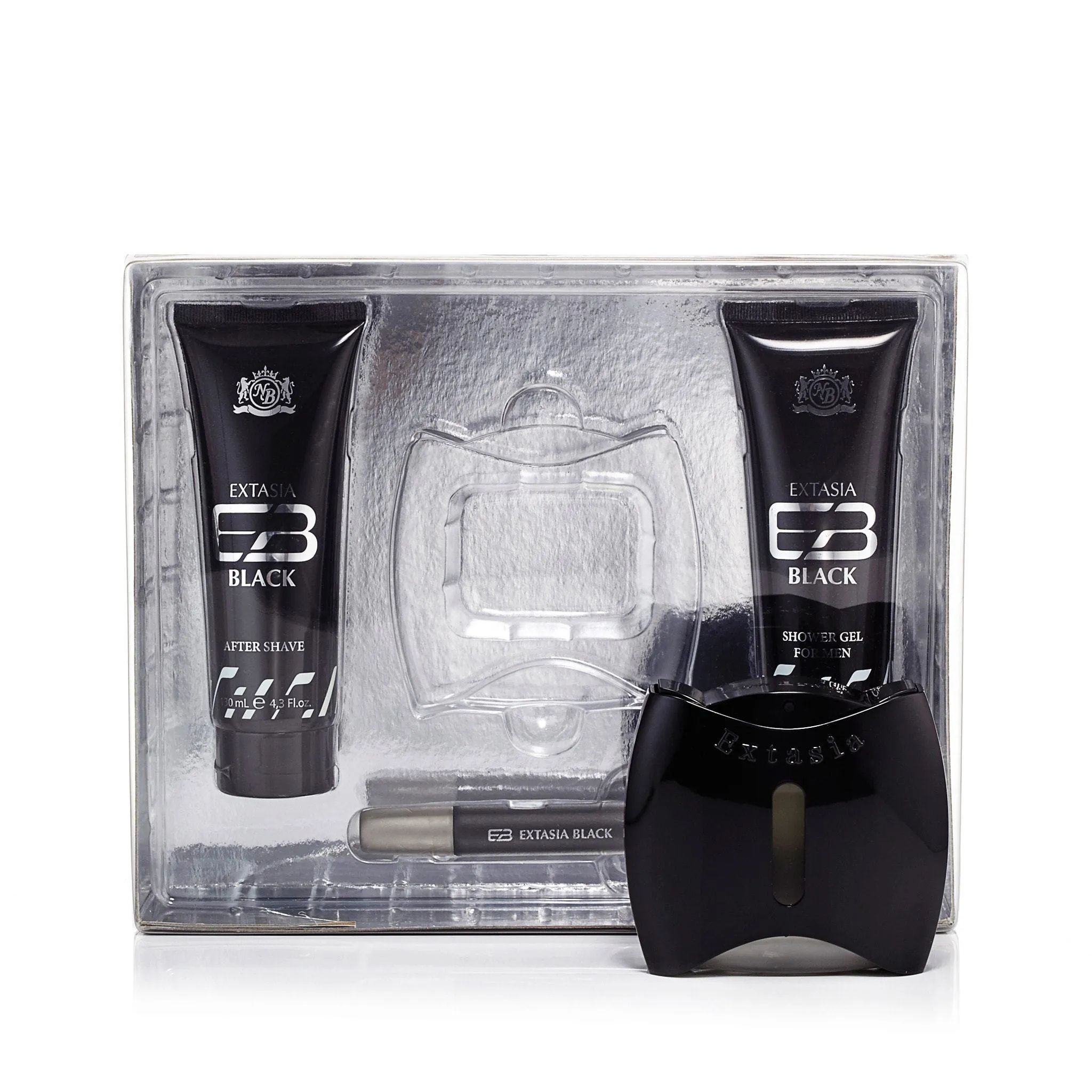 Extasia Black Gift Set Eau de Toilette, After Shave and Shower Gel for Men