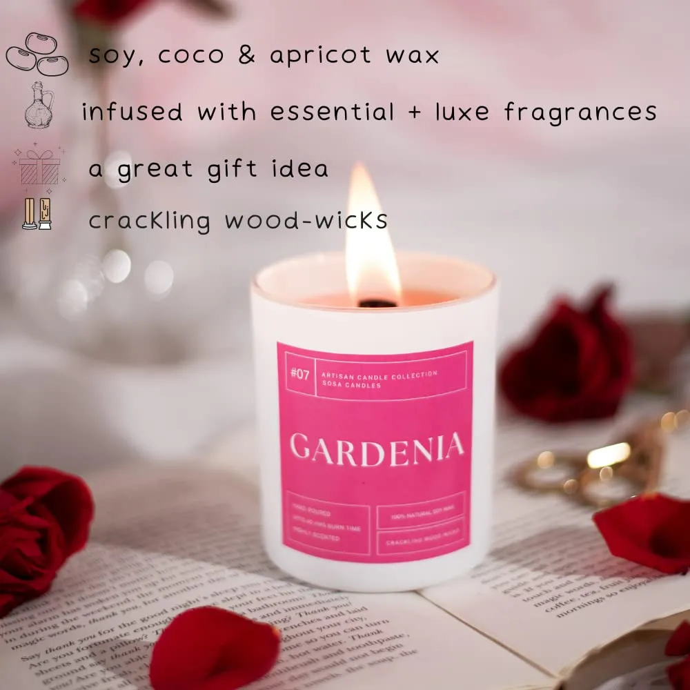 Gardenia Scented Candles For Home Decor | Gardenia Scent Soy wax candle | Scented Candles For Home | Aroma Aromatherapy Scented Candles Gift Set | Candle Gifts | Relaxing Spa Candles -45 hrs