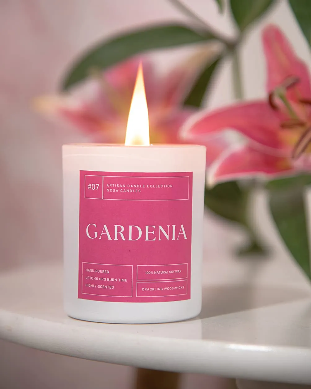 Gardenia Scented Candles For Home Decor | Gardenia Scent Soy wax candle | Scented Candles For Home | Aroma Aromatherapy Scented Candles Gift Set | Candle Gifts | Relaxing Spa Candles -45 hrs