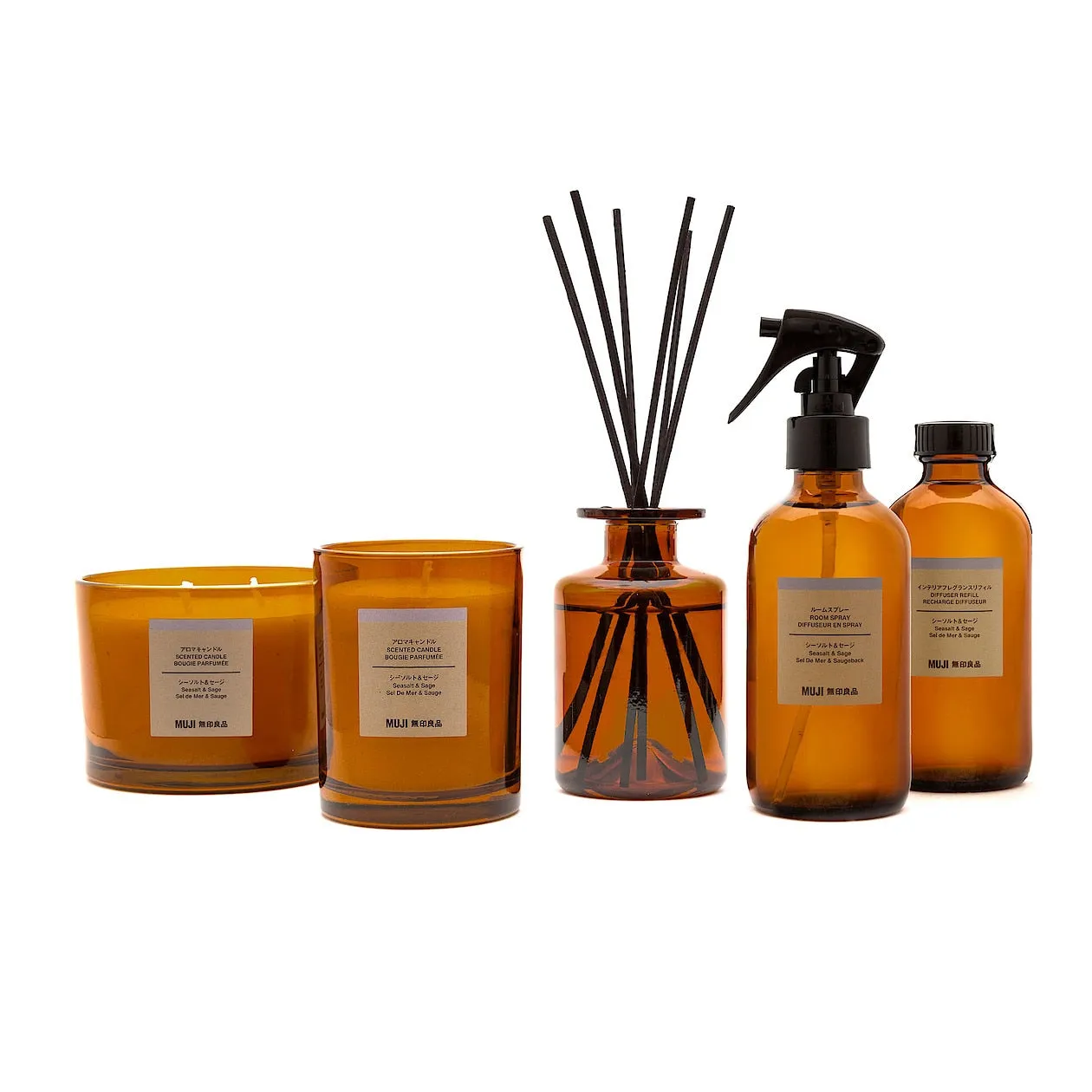 Glass Candle - Sea Salt & Sage (1 Wick)