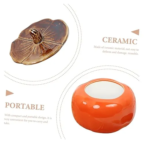 HAPINARY Scented Candle Cup Ceramics Honey Jar Ceramic Jar Ceramic Storage Jars Ceramics Persimmon Candy