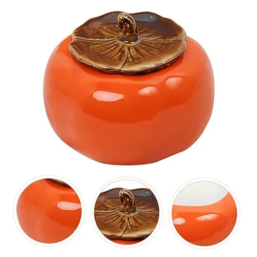 HAPINARY Scented Candle Cup Ceramics Honey Jar Ceramic Jar Ceramic Storage Jars Ceramics Persimmon Candy