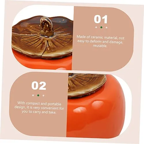 HAPINARY Scented Candle Cup Ceramics Honey Jar Ceramic Jar Ceramic Storage Jars Ceramics Persimmon Candy