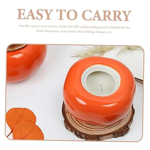 HAPINARY Scented Candle Cup Ceramics Honey Jar Ceramic Jar Ceramic Storage Jars Ceramics Persimmon Candy