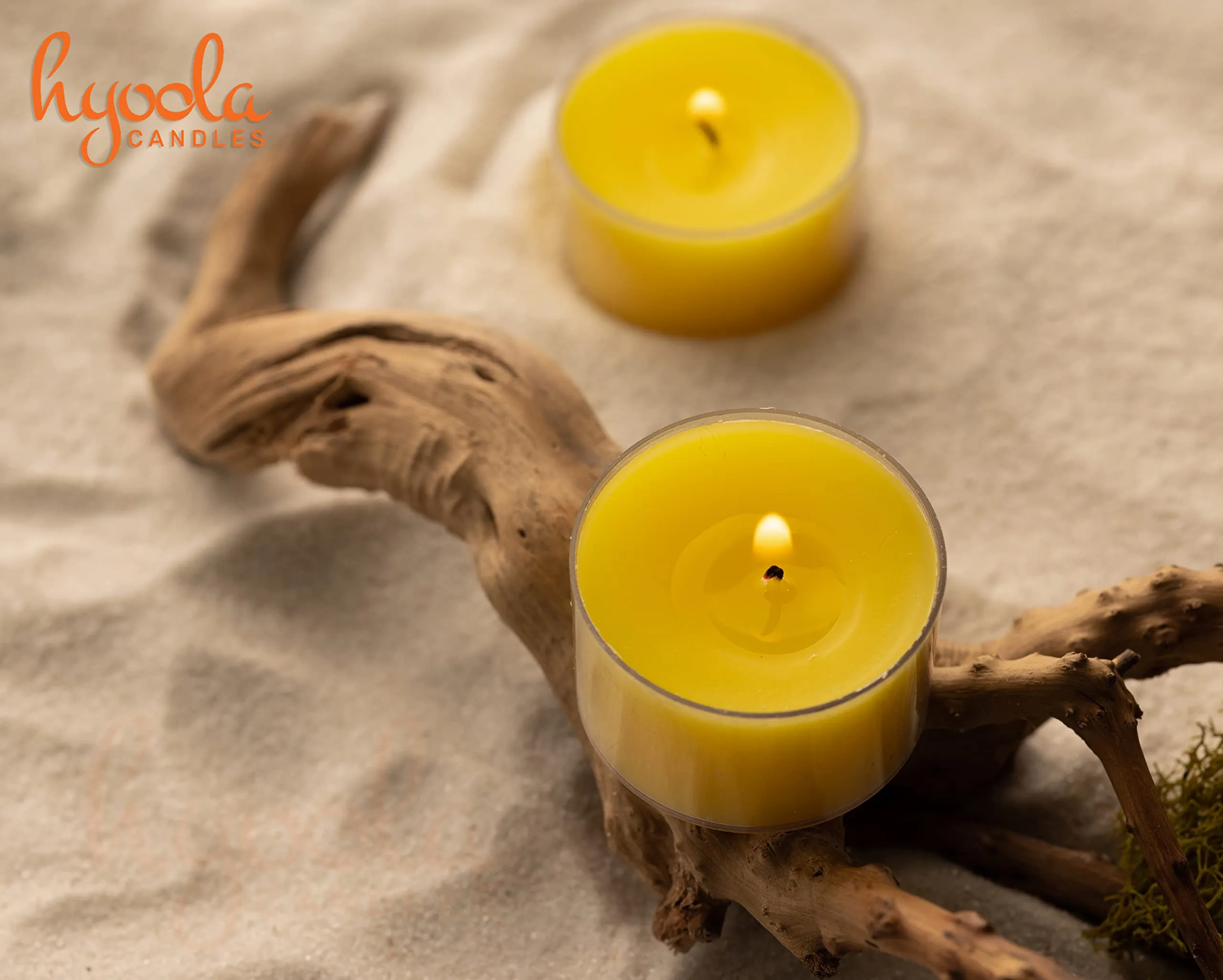 Hyoola Tealight Citronella Candles Outdoor - 8 Hour Burn Time - Indoor and Outdoor Mosquito, Insect and Bug Repellent Citronella Candle - Natural Fresh Scent ‚ Decorative in Clear Cup - 40 Pack