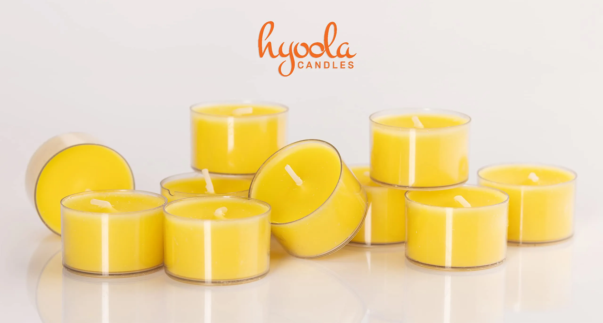 Hyoola Tealight Citronella Candles Outdoor - 8 Hour Burn Time - Indoor and Outdoor Mosquito, Insect and Bug Repellent Citronella Candle - Natural Fresh Scent ‚ Decorative in Clear Cup - 40 Pack