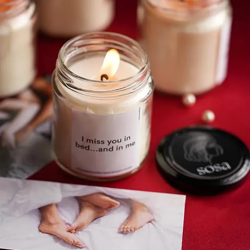 I Miss You in Bed and Me Scented Candles Gift | Single | 6.4 x 8 cm / 2.5 x 3.15 inches
