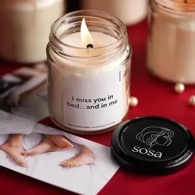 I Miss You in Bed and Me Scented Candles Gift | Single | 6.4 x 8 cm / 2.5 x 3.15 inches