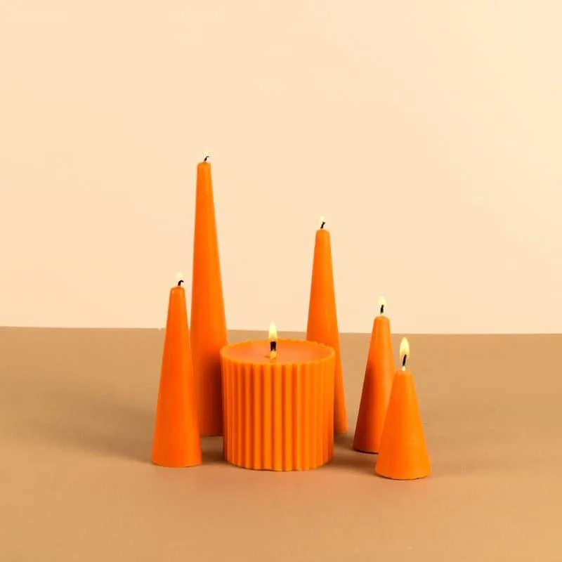 Infinity Set of 6 Sunset Orange Candles - Vanilla Sunshine Scented