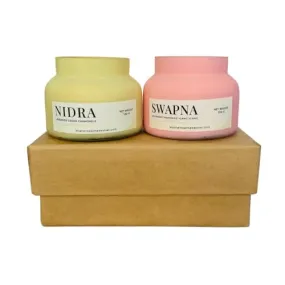 KHATTE MEETHE DESIRES Handcrafted Sleep Scented Jar Candles for Diwali & Christmas Home Decoration & Celebration Smoke,Paraffin & Palm Oil Free Best for Gifting Combo Pack of 2 Pieces