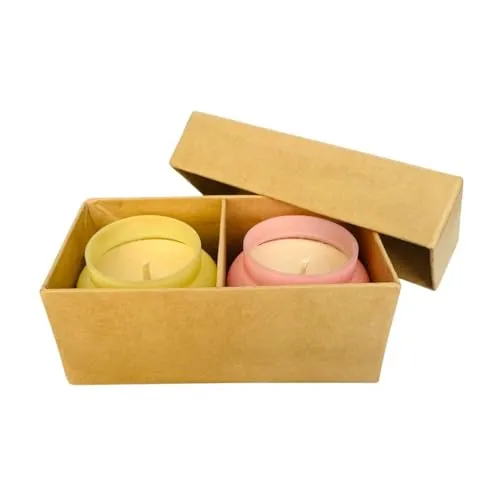 KHATTE MEETHE DESIRES Handcrafted Sleep Scented Jar Candles for Diwali & Christmas Home Decoration & Celebration Smoke,Paraffin & Palm Oil Free Best for Gifting Combo Pack of 2 Pieces