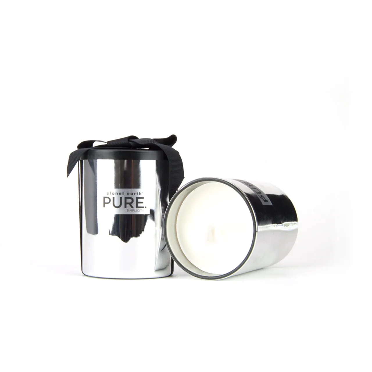 Large Metal Candle - Silver - Fresh Linen