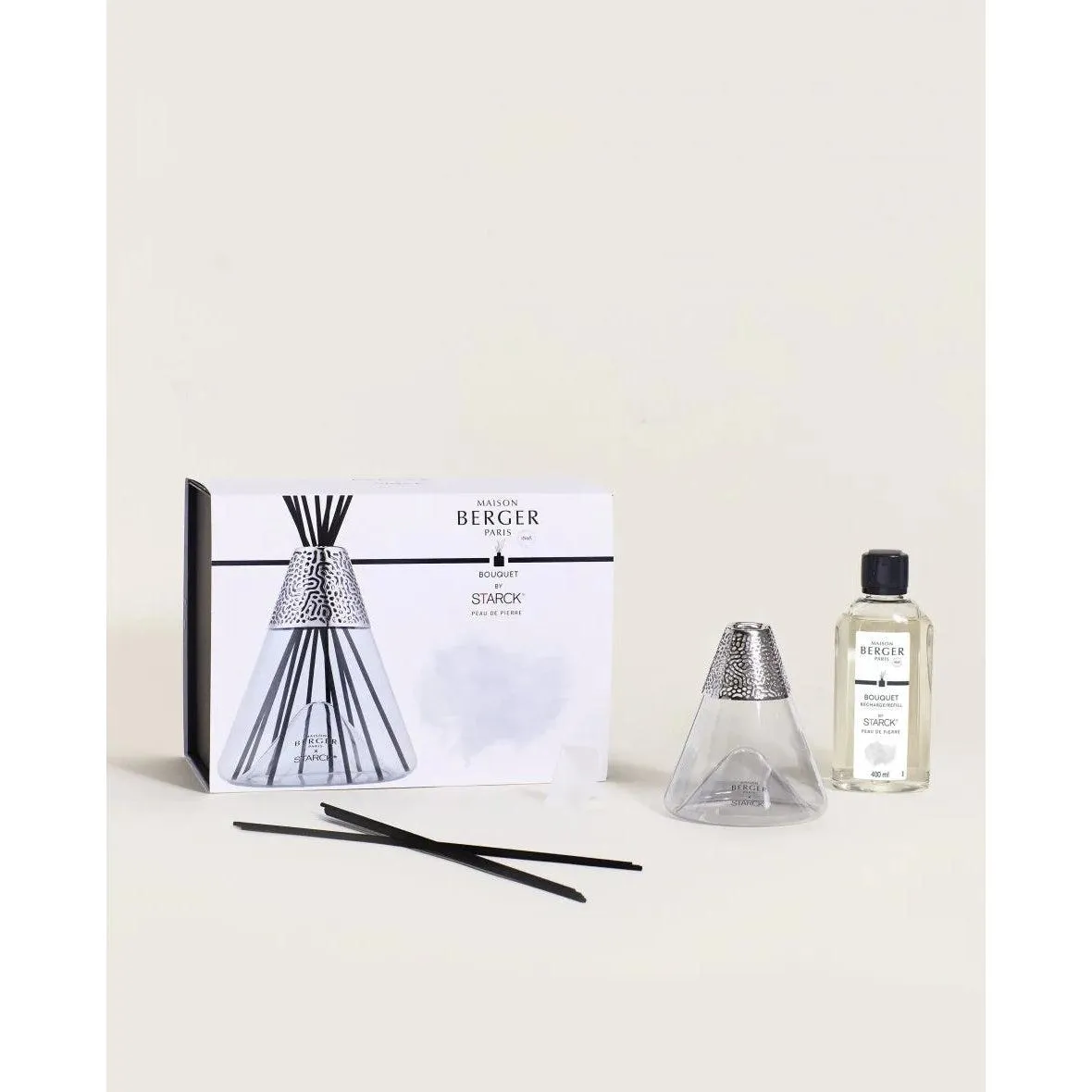 Maison Berger Bouquet - Starck Grey Reed Diffuser Peau de Pierre (400 mL)