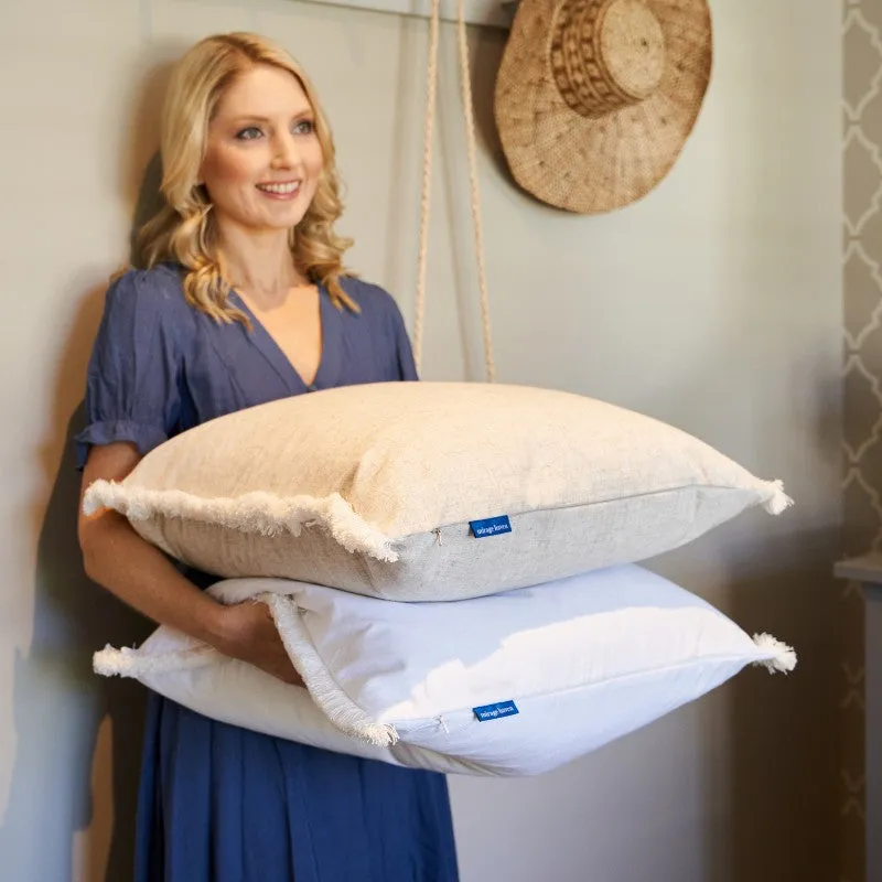 Mirage Haven Rose Fringe White 55x55cm Cushion Cover