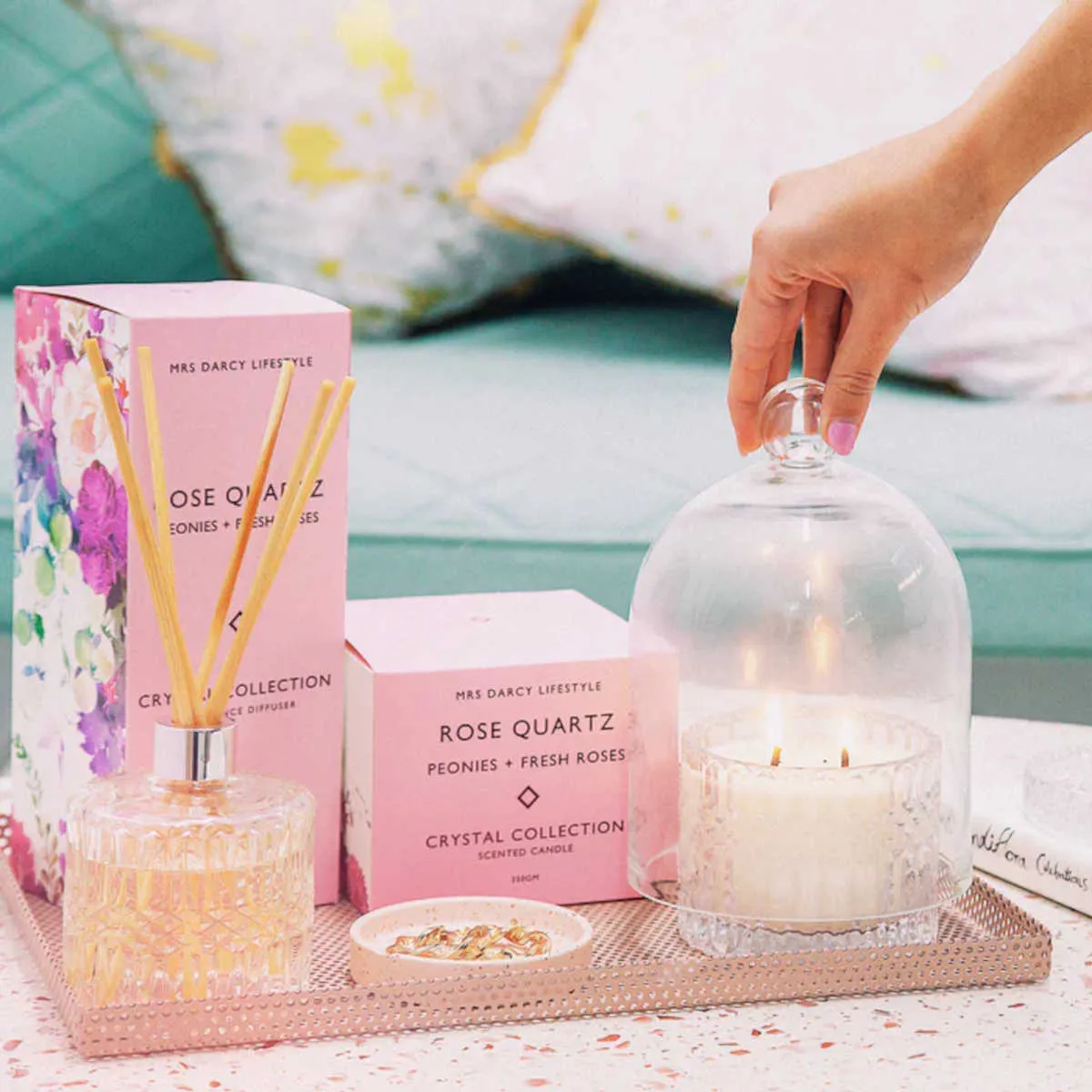 Mrs Darcy Rose Quartz Peonies   Fresh Roses Diffuser 320ml