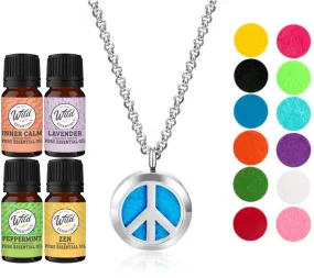 Necklace Diffusers With Oils PEACE SIGN