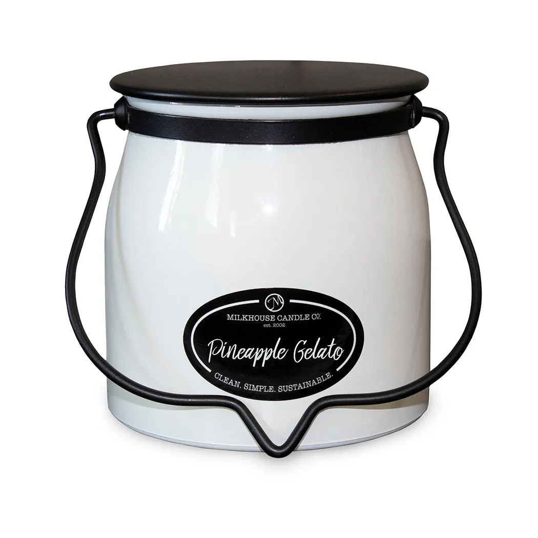 Pineapple Gelato 16oz Butter Jar Candle by Milkhouse Candle Co.