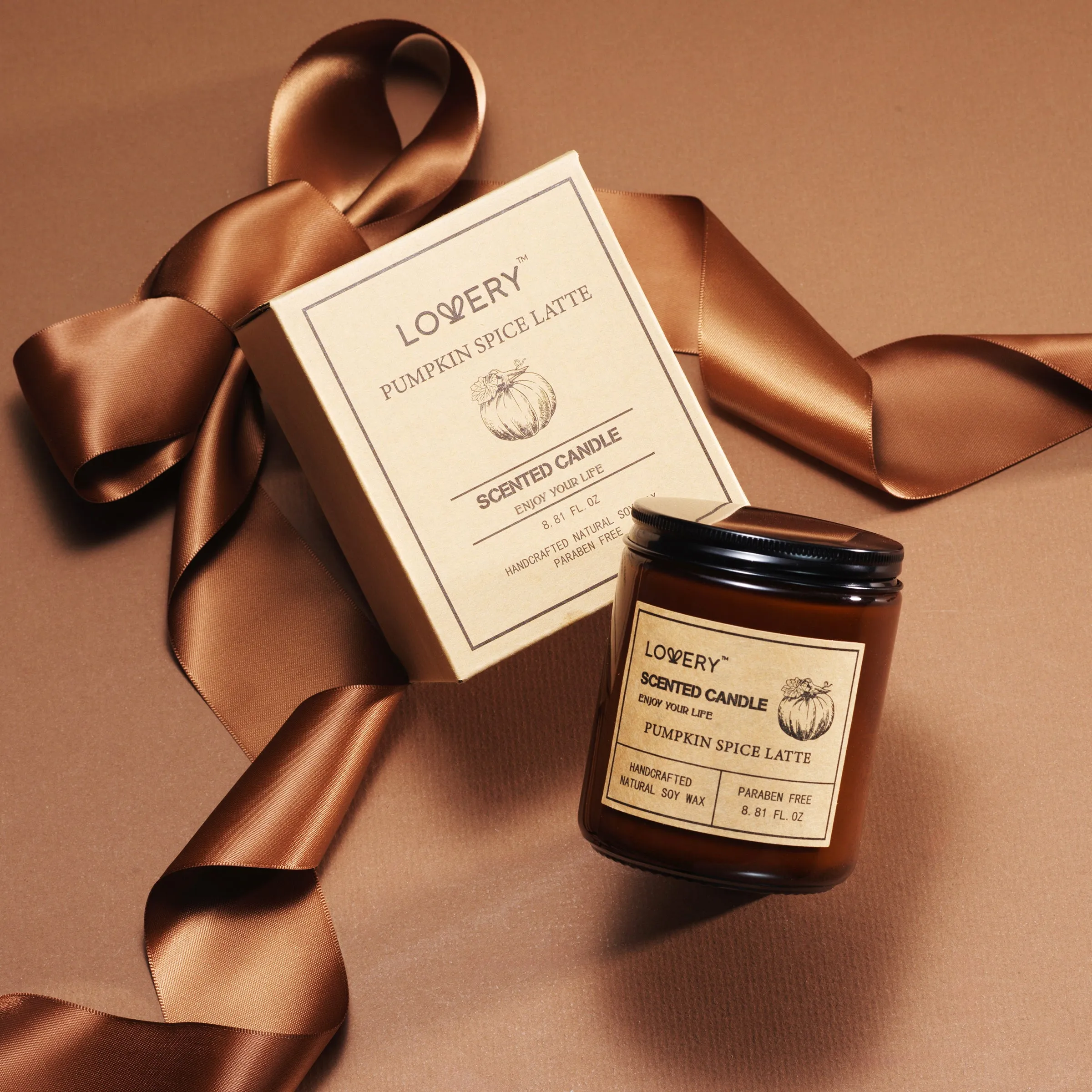 Pumpkin Spice Latte Aromatherapy Candles - 9oz Home Scented Soy Candle