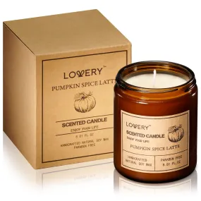 Pumpkin Spice Latte Aromatherapy Candles - 9oz Home Scented Soy Candle