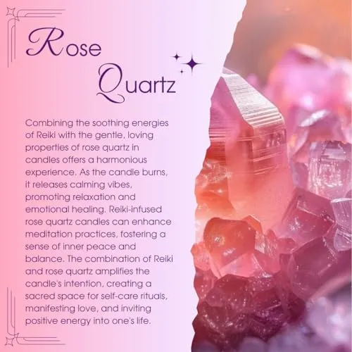Ruya's Handcrafts Lunar Bliss Jar Rose Quartz Stone | Mood Enhancer That Evokes Childhood Memories, Therapy Candles | Love Spell Candles (Lush Nodes)
