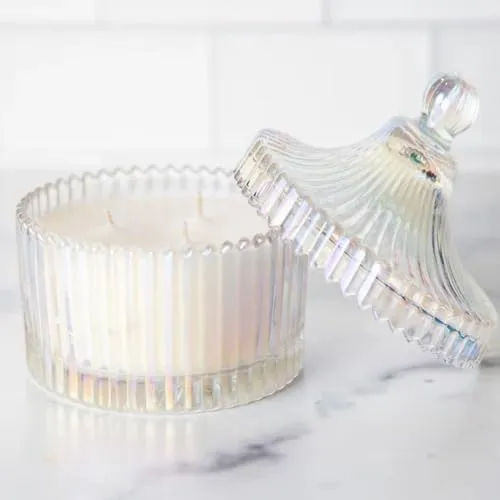 Ruya's Handcrafts Lunar Bliss Jar Tiger Eye Stone | Mood Enhancer That Evokes Childhood Memories, Therapy Candles | Healing Light Candles (Lush Nodes)
