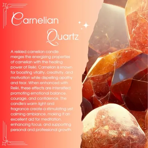 Ruya's Handcrafts Lunar Glow Single Wick Carnelian Stone | Igniting Tantalizing Desires, Promoting Clarity, Therapy Candles | Positive Aura Candles (Sceret Desire)