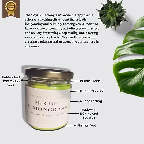 Scarlet Blinks Arabian Delight and Mistic Lemon Grass | Soy Wax Candles | Aroma Therapy Candles | Burning Time :-45 HRS Pack of 2