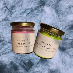Scarlet Blinks Arabian Delight and Mistic Lemon Grass | Soy Wax Candles | Aroma Therapy Candles | Burning Time :-45 HRS Pack of 2