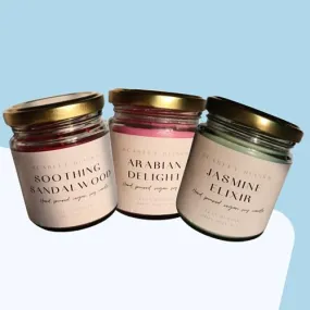 Scarlet Blinks Arabian Delight | Jasmine | Soothing Sandal Wood | Soy Wax Candles | Aroma Therapy Candles | Burning Time :-45 HRS Pack of 3