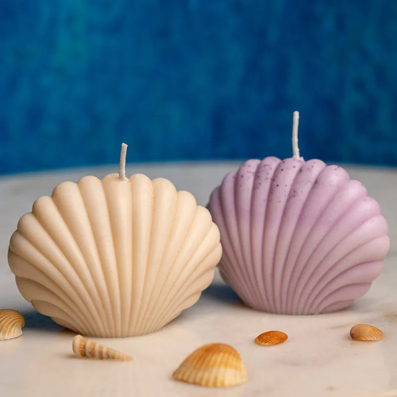 Seashell Lavender Scented Candle - Set Of Two