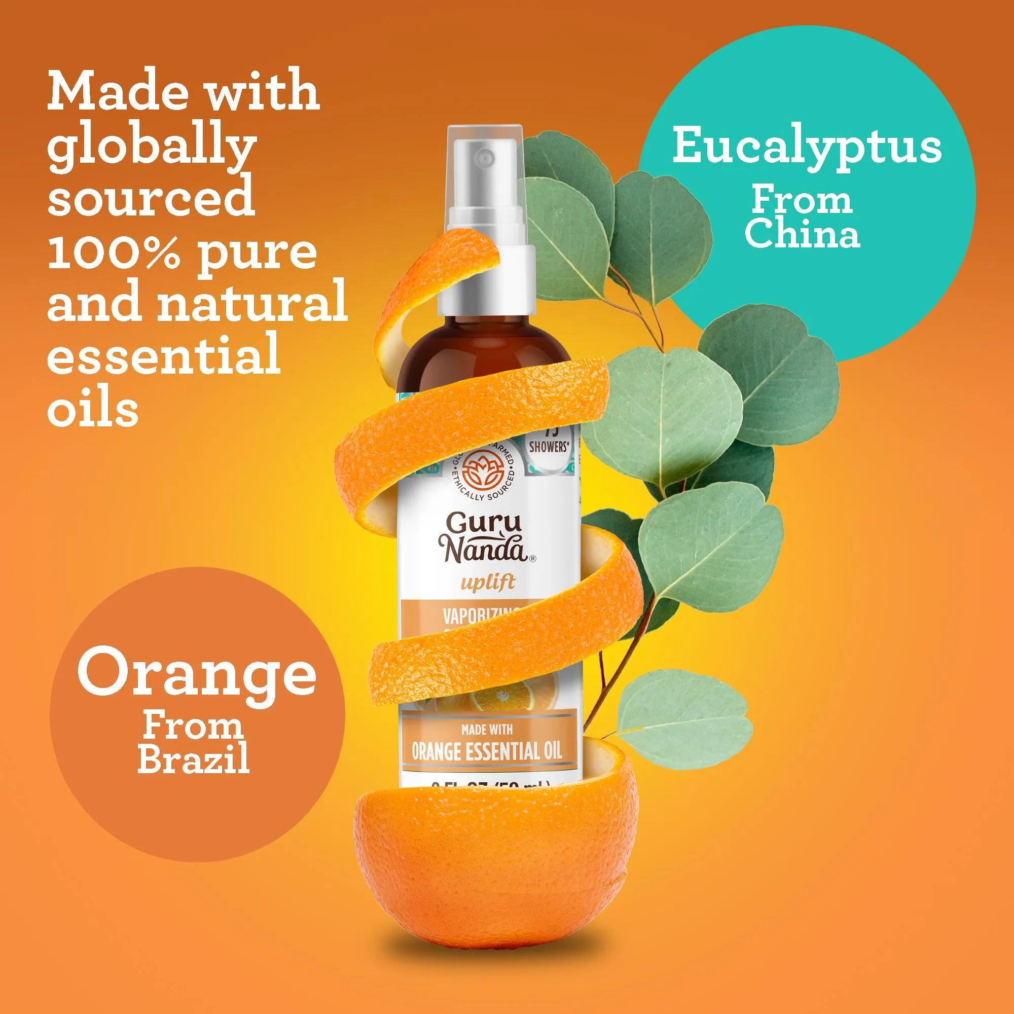 Uplift Orange Shower Spray, 2 FL OZ