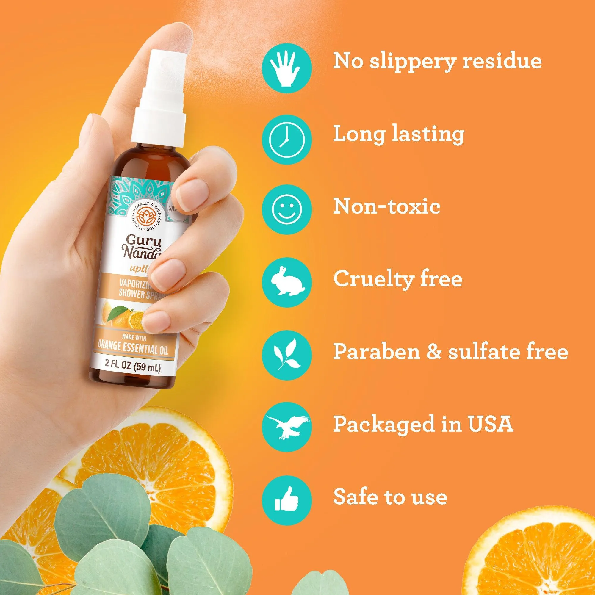 Uplift Orange Shower Spray, 2 FL OZ
