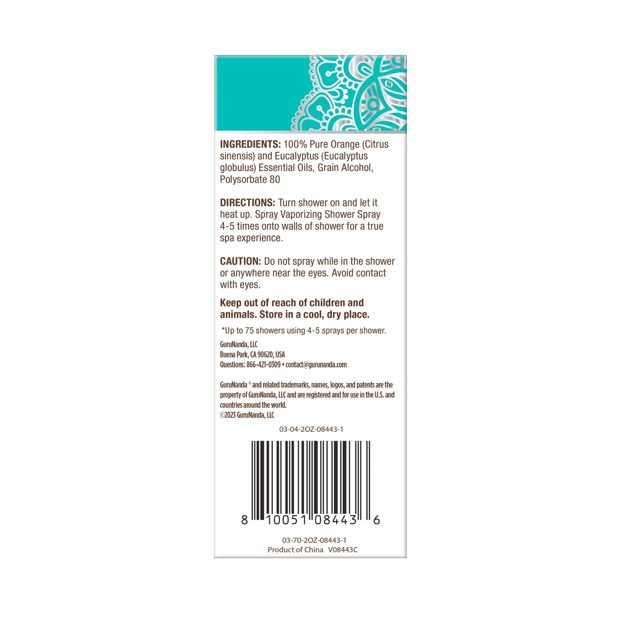 Uplift Orange Shower Spray, 2 FL OZ