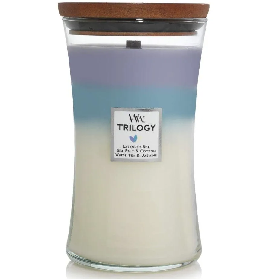 WoodWick Calming Retreat Trilogy Large Candle Crackles As It Burns 610G Hourglass