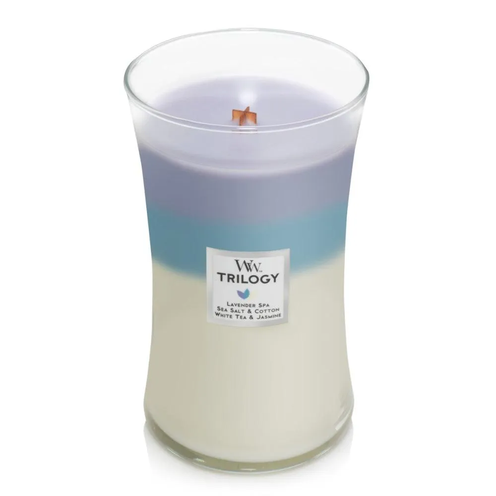 WoodWick Calming Retreat Trilogy Large Candle Crackles As It Burns 610G Hourglass