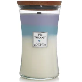 WoodWick Calming Retreat Trilogy Large Candle Crackles As It Burns 610G Hourglass